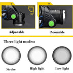 Rechargeable High Lumens Work Headlight Ultra Bright Headlamp LED Headlight Sensor Powerful  Head Lamp Waterproof Flashlight For Adults Running Hiking Camping Fishing Stevvex