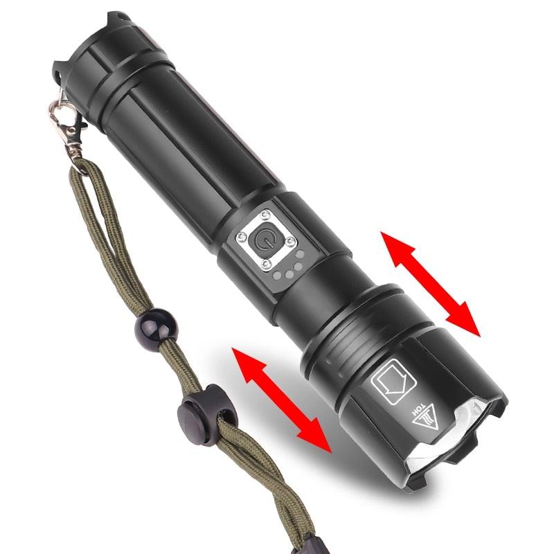 Rechargeable LED Flashlight High Lumen USB Ultra Bright Adjustable Powerful Zoomable Flashlight Water Resistant For  Daily Household and Outdoor Camping Hiking Riding Running Stevvex