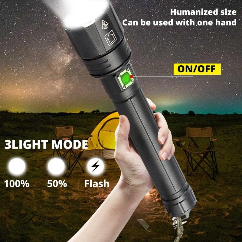 Rechargeable LED Flashlight High Lumen USB Ultra Bright Adjustable Powerful Zoomable Flashlight Water Resistant For  Daily Household and Outdoor Camping Hiking Riding Running Stevvex