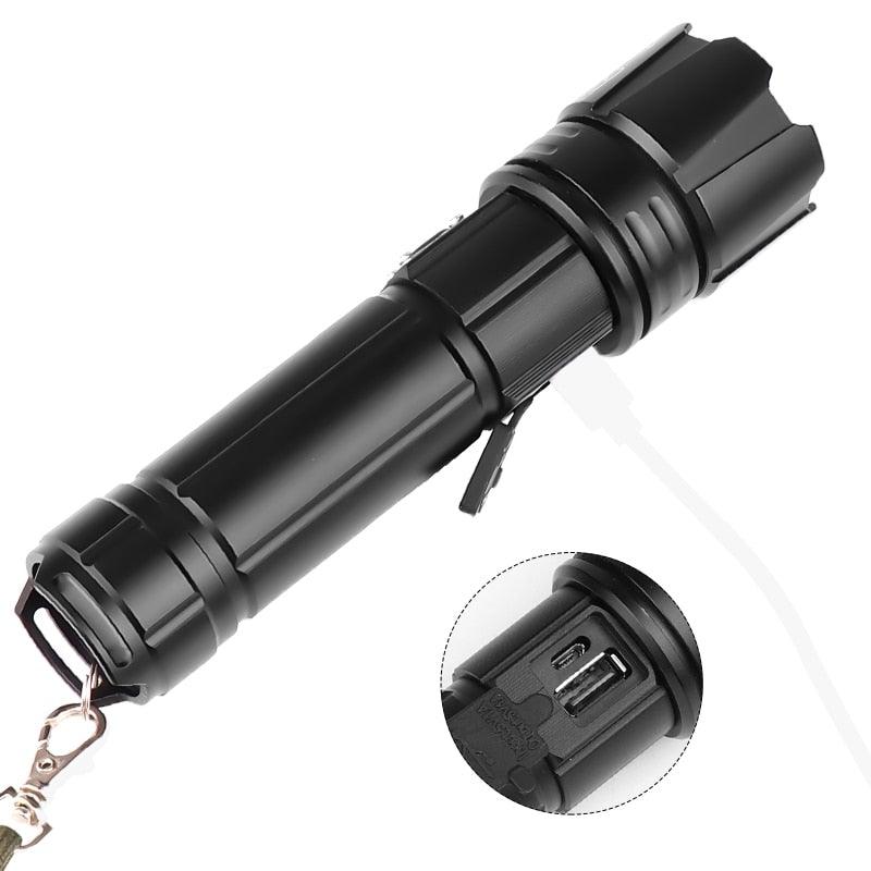 Rechargeable LED Flashlight High Lumen USB Ultra Bright Adjustable Powerful Zoomable Flashlight Water Resistant For  Daily Household and Outdoor Camping Hiking Riding Running Stevvex