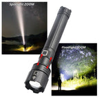 Rechargeable LED Flashlight High Lumen USB Ultra Bright Adjustable Powerful Zoomable Flashlight Water Resistant For  Daily Household and Outdoor Camping Hiking Riding Running Stevvex