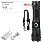Rechargeable LED Flashlights High Lumens Waterproof Zoomable Super Bright Tactical Flashlight Powerful  USB LED CREE Flashlight  Hand Lamp For Hiking Camping Household Outdoor Sport Stevvex