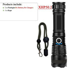 Rechargeable LED Flashlights High Lumens Waterproof Zoomable Super Bright Tactical Flashlight Powerful  USB LED CREE Flashlight  Hand Lamp For Hiking Camping Household Outdoor Sport Stevvex