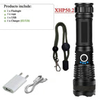Rechargeable LED Flashlights High Lumens Waterproof Zoomable Super Bright Tactical Flashlight Powerful  USB LED CREE Flashlight  Hand Lamp For Hiking Camping Household Outdoor Sport Stevvex