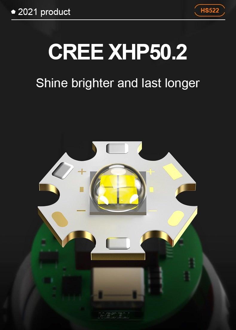 Rechargeable LED Flashlights High Lumens Waterproof Zoomable Super Bright Tactical Flashlight Powerful  USB LED CREE Flashlight  Hand Lamp For Hiking Camping Household Outdoor Sport Stevvex