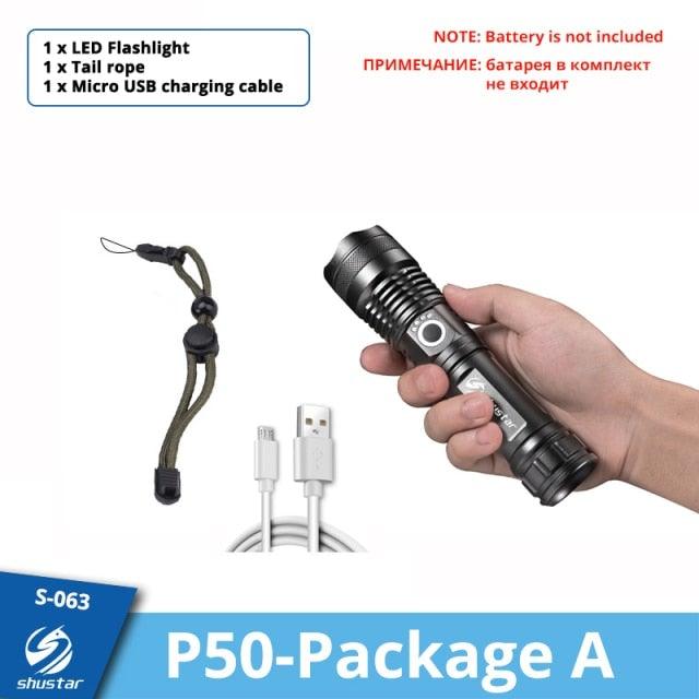 Rechargeable LED Flashlights Waterproof Hnadheld Super Bright High Lumens  Zoomable Powerful Lamp Bead Flashlight Torch For Outdoor & Indoor Camping Running Fishing Hiking Lamp Stevvex