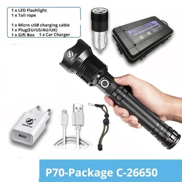 Rechargeable LED Flashlights Waterproof Hnadheld Super Bright High Lumens  Zoomable Powerful Lamp Bead Flashlight Torch For Outdoor & Indoor Camping Running Fishing Hiking Lamp Stevvex