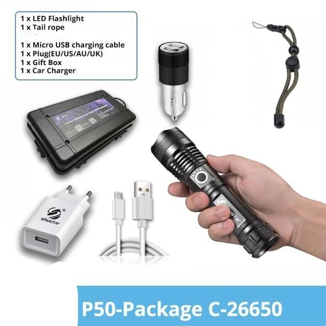 Rechargeable LED Flashlights Waterproof Hnadheld Super Bright High Lumens  Zoomable Powerful Lamp Bead Flashlight Torch For Outdoor & Indoor Camping Running Fishing Hiking Lamp Stevvex