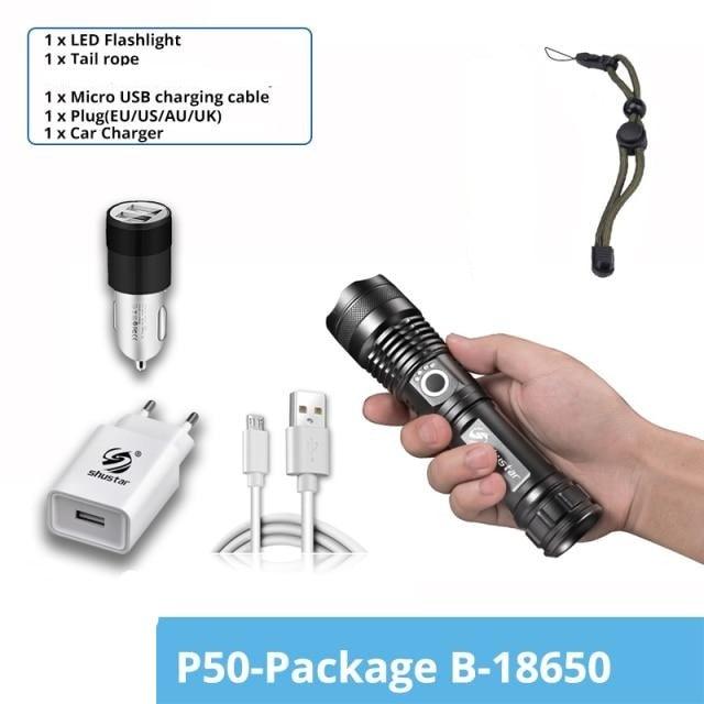 Rechargeable LED Flashlights Waterproof Hnadheld Super Bright High Lumens  Zoomable Powerful Lamp Bead Flashlight Torch For Outdoor & Indoor Camping Running Fishing Hiking Lamp Stevvex