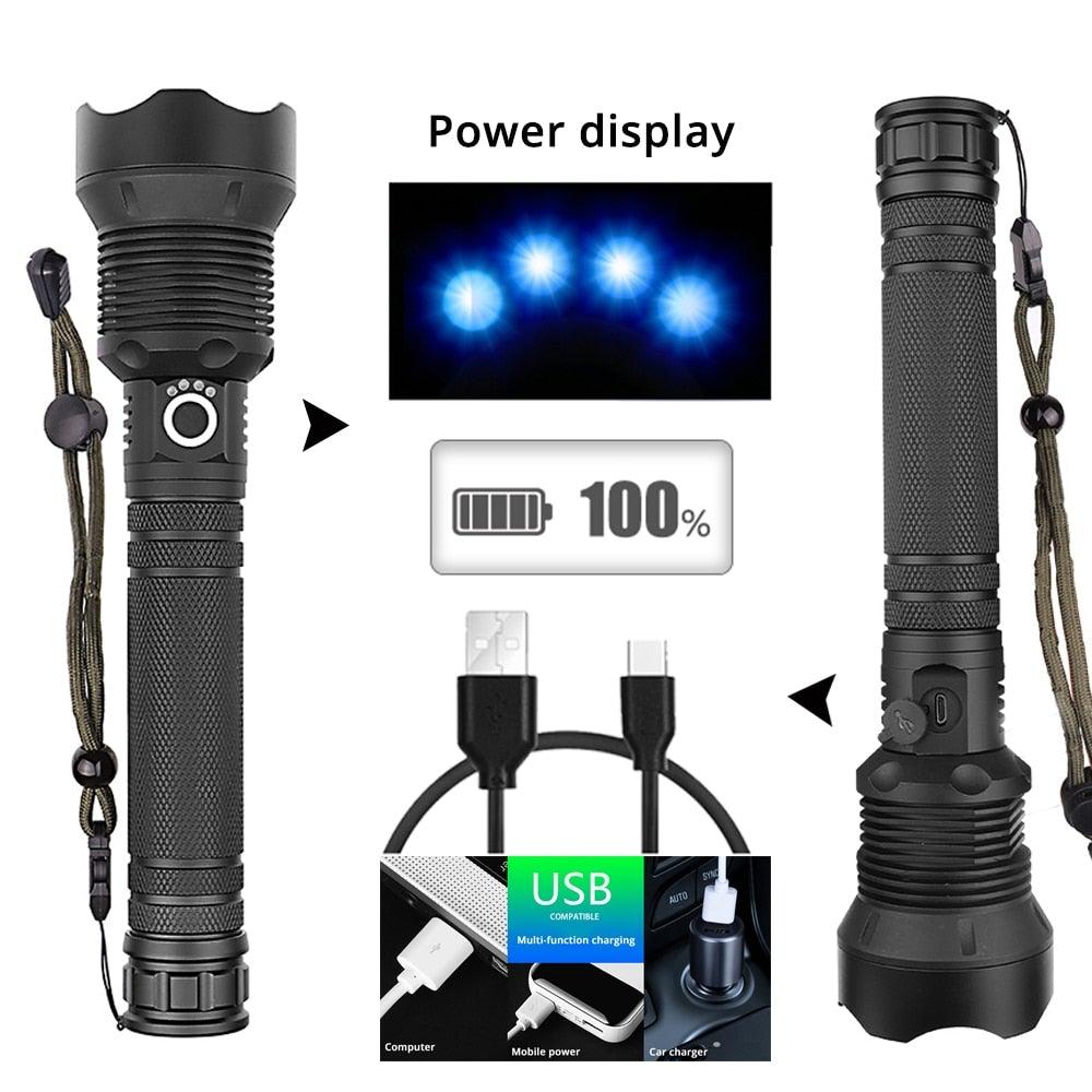Rechargeable LED Flashlights Waterproof Hnadheld Super Bright High Lumens  Zoomable Powerful Lamp Bead Flashlight Torch For Outdoor & Indoor Camping Running Fishing Hiking Lamp Stevvex