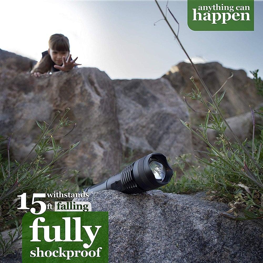 Rechargeable LED Flashlights Waterproof Hnadheld Super Bright High Lumens  Zoomable Powerful Lamp Bead Flashlight Torch For Outdoor & Indoor Camping Running Fishing Hiking Lamp Stevvex