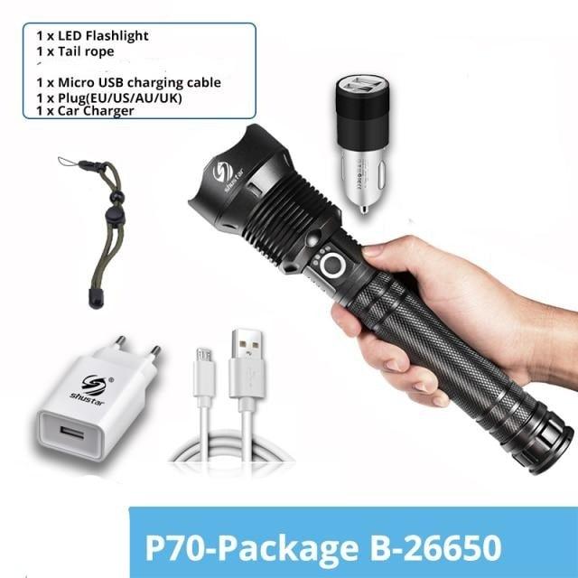 Rechargeable LED Flashlights Waterproof Hnadheld Super Bright High Lumens  Zoomable Powerful Lamp Bead Flashlight Torch For Outdoor & Indoor Camping Running Fishing Hiking Lamp Stevvex