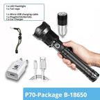 Rechargeable LED Flashlights Waterproof Hnadheld Super Bright High Lumens  Zoomable Powerful Lamp Bead Flashlight Torch For Outdoor & Indoor Camping Running Fishing Hiking Lamp Stevvex