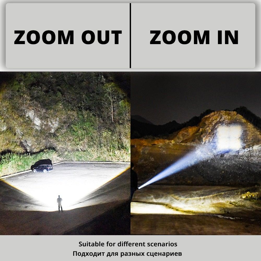 Rechargeable LED Flashlights Waterproof Hnadheld Super Bright High Lumens  Zoomable Powerful Lamp Bead Flashlight Torch For Outdoor & Indoor Camping Running Fishing Hiking Lamp Stevvex