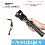 Rechargeable LED Flashlights Waterproof Hnadheld Super Bright High Lumens  Zoomable Powerful Lamp Bead Flashlight Torch For Outdoor & Indoor Camping Running Fishing Hiking Lamp Stevvex