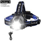 Rechargeable LED  Headlamps Ultra-bright High lumens Zoomable Waterproof LED Headlight Head Torch Flashlight Head Lamp For Fishing  Hands-Free Headlight Stevvex