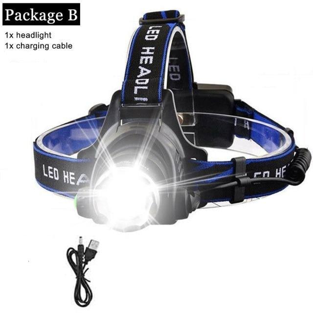 Rechargeable LED  Headlamps Ultra-bright High lumens Zoomable Waterproof LED Headlight Head Torch Flashlight Head Lamp For Fishing  Hands-Free Headlight Stevvex