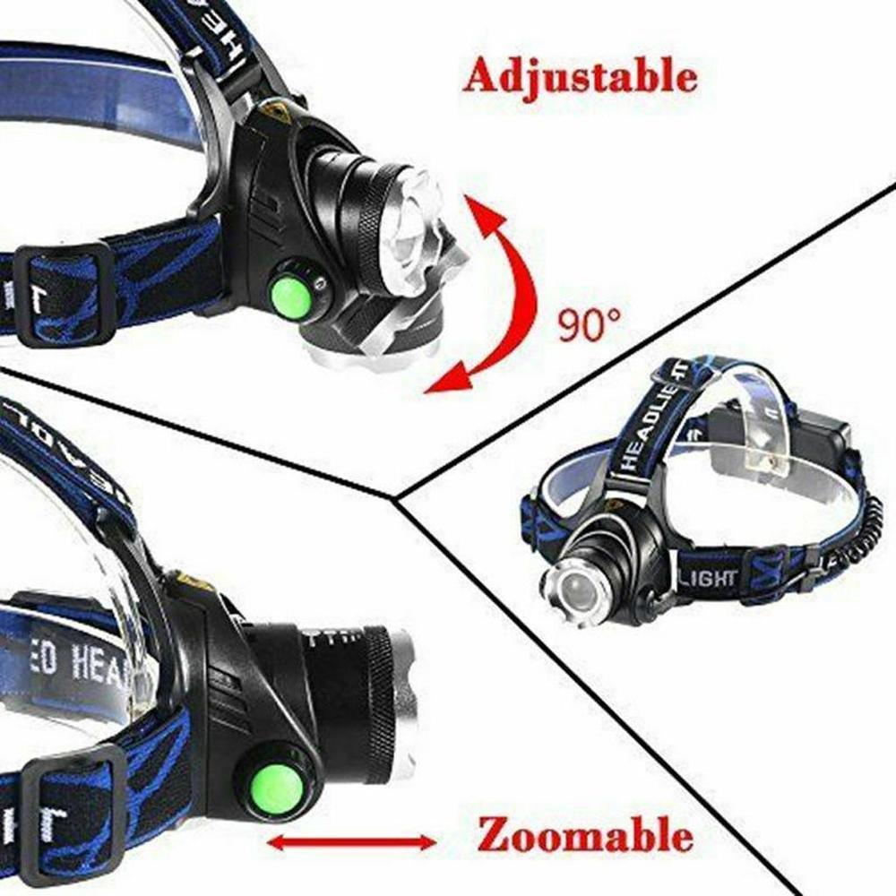 Rechargeable LED  Headlamps Ultra-bright High lumens Zoomable Waterproof LED Headlight Head Torch Flashlight Head Lamp For Fishing  Hands-Free Headlight Stevvex