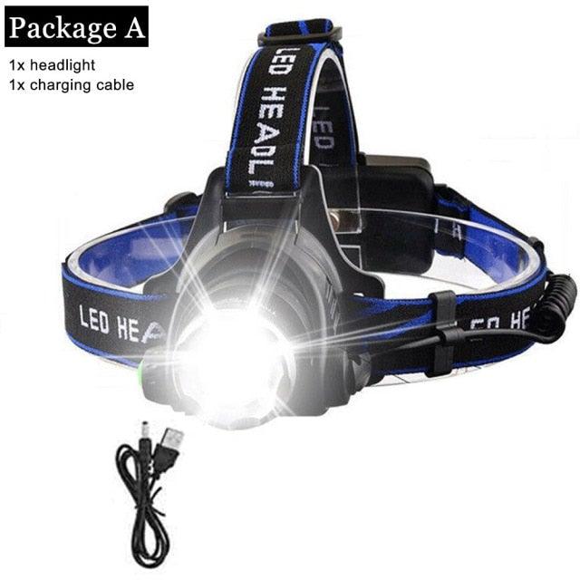 Rechargeable LED  Headlamps Ultra-bright High lumens Zoomable Waterproof LED Headlight Head Torch Flashlight Head Lamp For Fishing  Hands-Free Headlight Stevvex