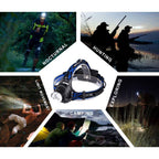 Rechargeable LED  Headlamps Ultra-bright High lumens Zoomable Waterproof LED Headlight Head Torch Flashlight Head Lamp For Fishing  Hands-Free Headlight Stevvex