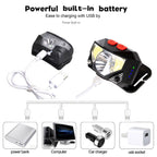 Rechargeable LED Powerfull Headlamp Flashlight USB Waterproof Headlamp Motion Body Sensor Headlight For Adults & Kids Camping Flashlight Outdoors Camping Running Biking Fishing Stevvex