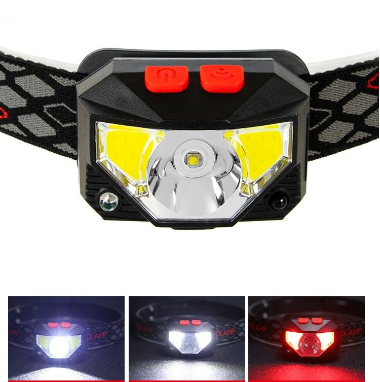 Rechargeable LED Powerfull Headlamp Flashlight USB Waterproof Headlamp Motion Body Sensor Headlight For Adults & Kids Camping Flashlight Outdoors Camping Running Biking Fishing Stevvex