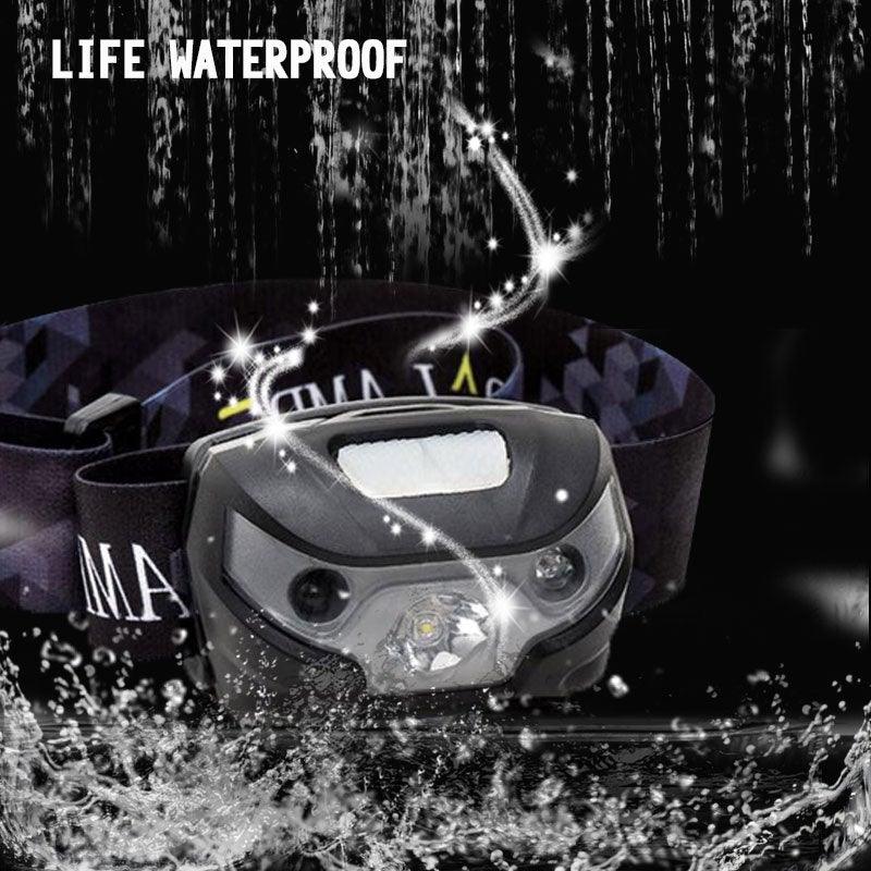 Rechargeable LED Powerfull Headlamp Flashlight USB Waterproof Headlamp Motion Body Sensor Headlight For Adults & Kids Camping Flashlight Outdoors Camping Running Biking Fishing Stevvex