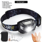 Rechargeable LED Powerfull Headlamp Flashlight USB Waterproof Headlamp Motion Body Sensor Headlight For Adults & Kids Camping Flashlight Outdoors Camping Running Biking Fishing Stevvex