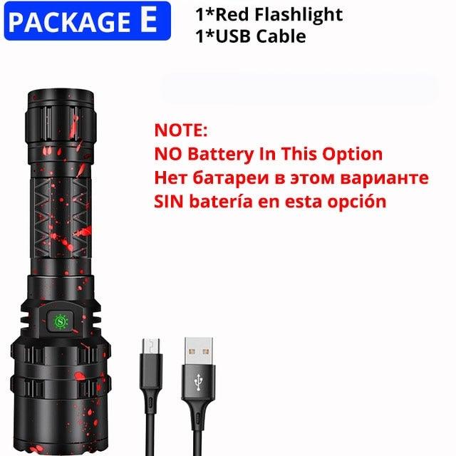 Rechargeable  LED Tactical Flashlights Waterproof Powerful High Lumen Super  Bright Power LED Aluminum Flashlight For Hiking Outdoor Camping Fishing Jogging Running HouseholdPowerful Light Stevvex