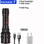 Rechargeable  LED Tactical Flashlights Waterproof Powerful High Lumen Super  Bright Power LED Aluminum Flashlight For Hiking Outdoor Camping Fishing Jogging Running HouseholdPowerful Light Stevvex