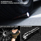 Rechargeable  LED Tactical Flashlights Waterproof Powerful High Lumen Super  Bright Power LED Aluminum Flashlight For Hiking Outdoor Camping Fishing Jogging Running HouseholdPowerful Light Stevvex