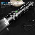 Rechargeable  LED Tactical Flashlights Waterproof Powerful High Lumen Super  Bright Power LED Aluminum Flashlight For Hiking Outdoor Camping Fishing Jogging Running HouseholdPowerful Light Stevvex