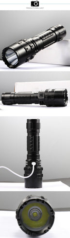 Rechargeable  LED Tactical Flashlights Waterproof Powerful High Lumen Super  Bright Power LED Aluminum Flashlight For Hiking Outdoor Camping Fishing Jogging Running HouseholdPowerful Light Stevvex