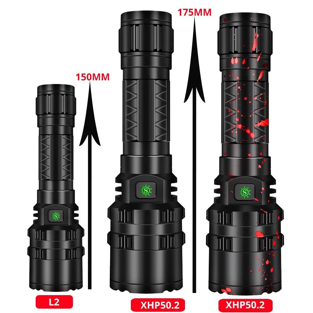 Rechargeable  LED Tactical Flashlights Waterproof Powerful High Lumen Super  Bright Power LED Aluminum Flashlight For Hiking Outdoor Camping Fishing Jogging Running HouseholdPowerful Light Stevvex