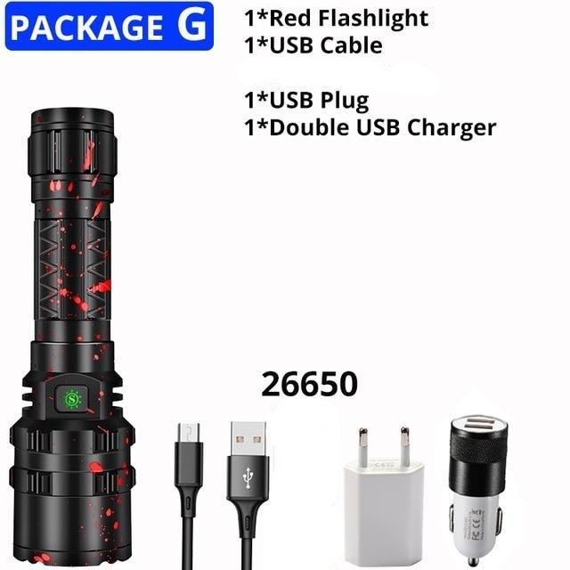Rechargeable  LED Tactical Flashlights Waterproof Powerful High Lumen Super  Bright Power LED Aluminum Flashlight For Hiking Outdoor Camping Fishing Jogging Running HouseholdPowerful Light Stevvex