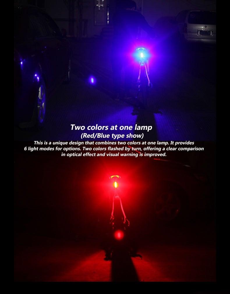Rechargeable LED USB Mountain Bike Tail Light Taillight Safety Warning Bicycle Rear Light Bicycle Lamp Red High Intensity Rear LED Accessories Fits On Any Road Bikes Helmets Stevvex