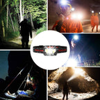 Rechargeable Powerful USB LED High Lumen Headlamp Ultra-Light Bright Headlight Waterproof Sensor Head Light  For Outdoors Camping Running Hiking Biking Fishing Stevvex
