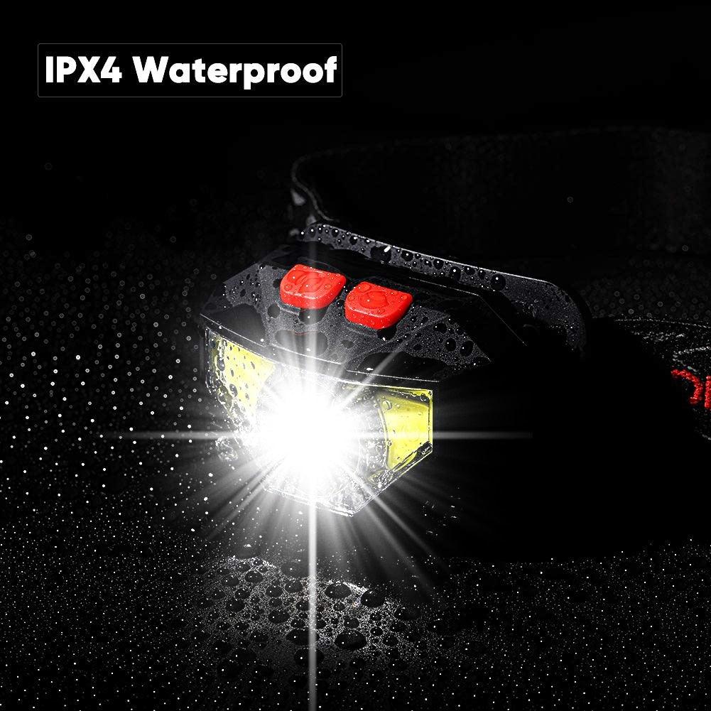 Rechargeable Powerful USB LED High Lumen Headlamp Ultra-Light Bright Headlight Waterproof Sensor Head Light  For Outdoors Camping Running Hiking Biking Fishing Stevvex
