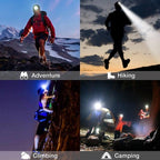 Rechargeable Powerful USB LED High Lumen Headlamp Ultra-Light Bright Headlight Waterproof Sensor Head Light  For Outdoors Camping Running Hiking Biking Fishing Stevvex