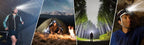Rechargeable Powerful USB LED High Lumen Headlamp Ultra-Light Bright Headlight Waterproof Sensor Head Light  For Outdoors Camping Running Hiking Biking Fishing Stevvex