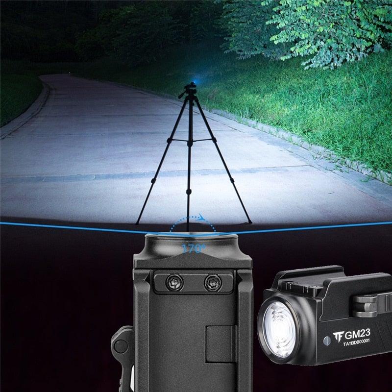 Rechargeable Spotlight Flashlight Waterproof  Adjustable High Lumen Super Bright USB LED Tactical Flashlight Gift Giving Torch Rail Mounted Flashlight For Outdoor Camping Hiking Fishing Jogging Walking Stevvex