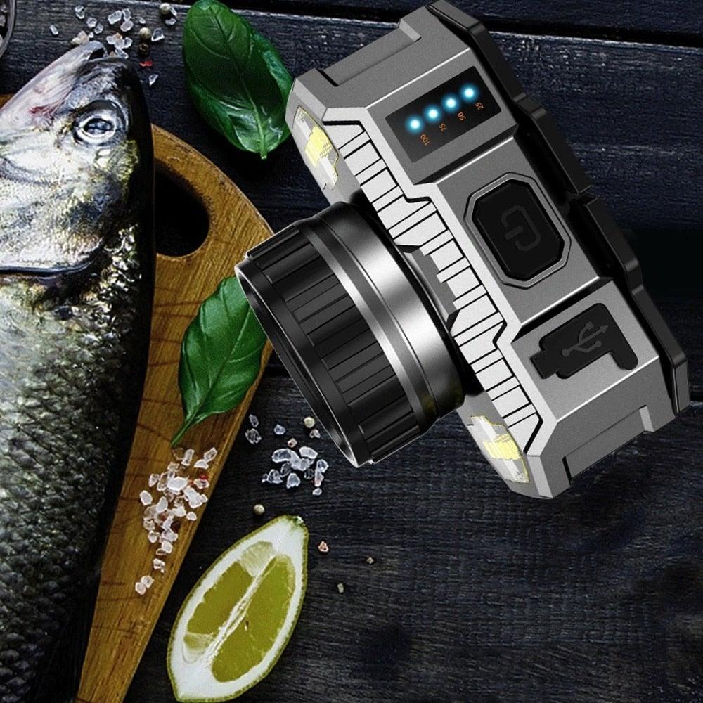 Rechargeable Super Bright High Lumen  Strong Light LED Head-Mounted Headlamp Waterproof Long-Range Flashlight For Outdoor Camping Household Riding  Night Fishing Headlight Stevvex