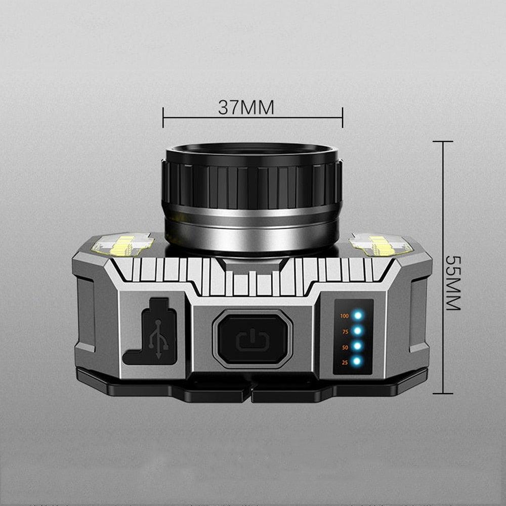 Rechargeable Super Bright High Lumen  Strong Light LED Head-Mounted Headlamp Waterproof Long-Range Flashlight For Outdoor Camping Household Riding  Night Fishing Headlight Stevvex