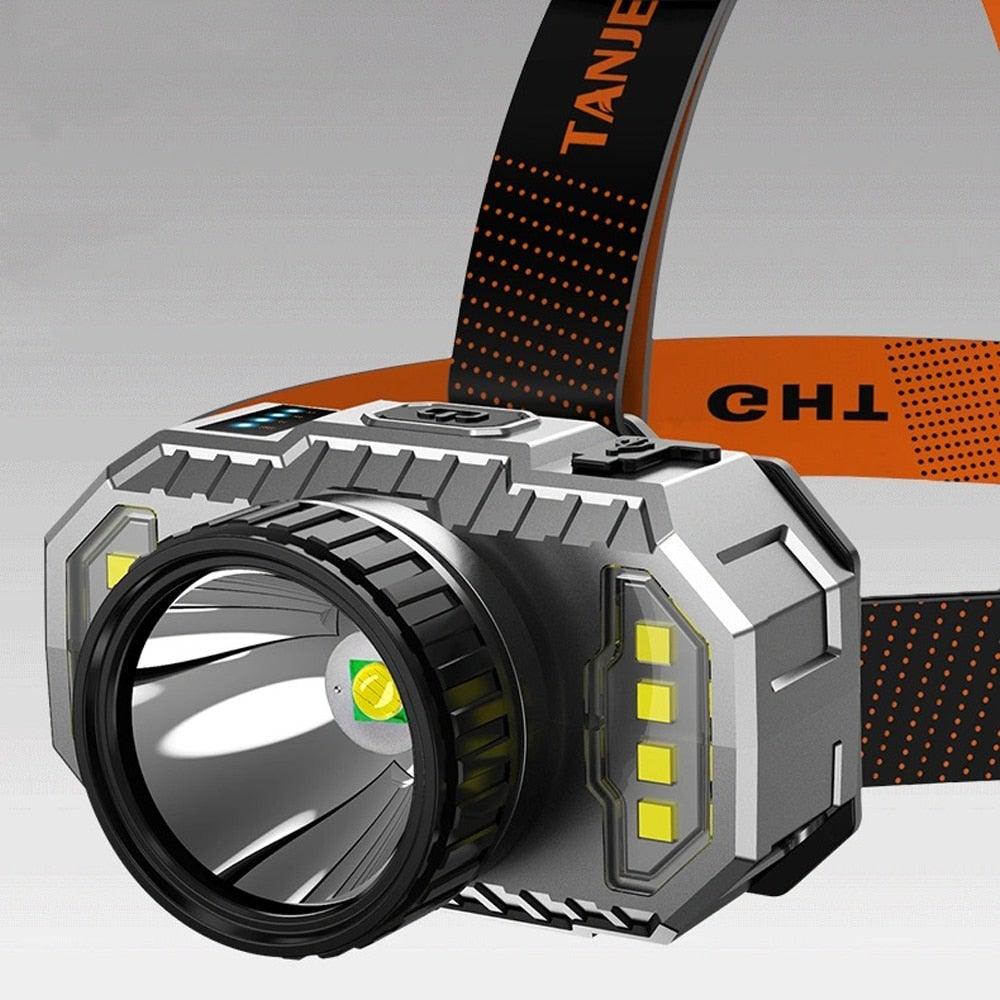 Rechargeable Super Bright High Lumen  Strong Light LED Head-Mounted Headlamp Waterproof Long-Range Flashlight For Outdoor Camping Household Riding  Night Fishing Headlight Stevvex