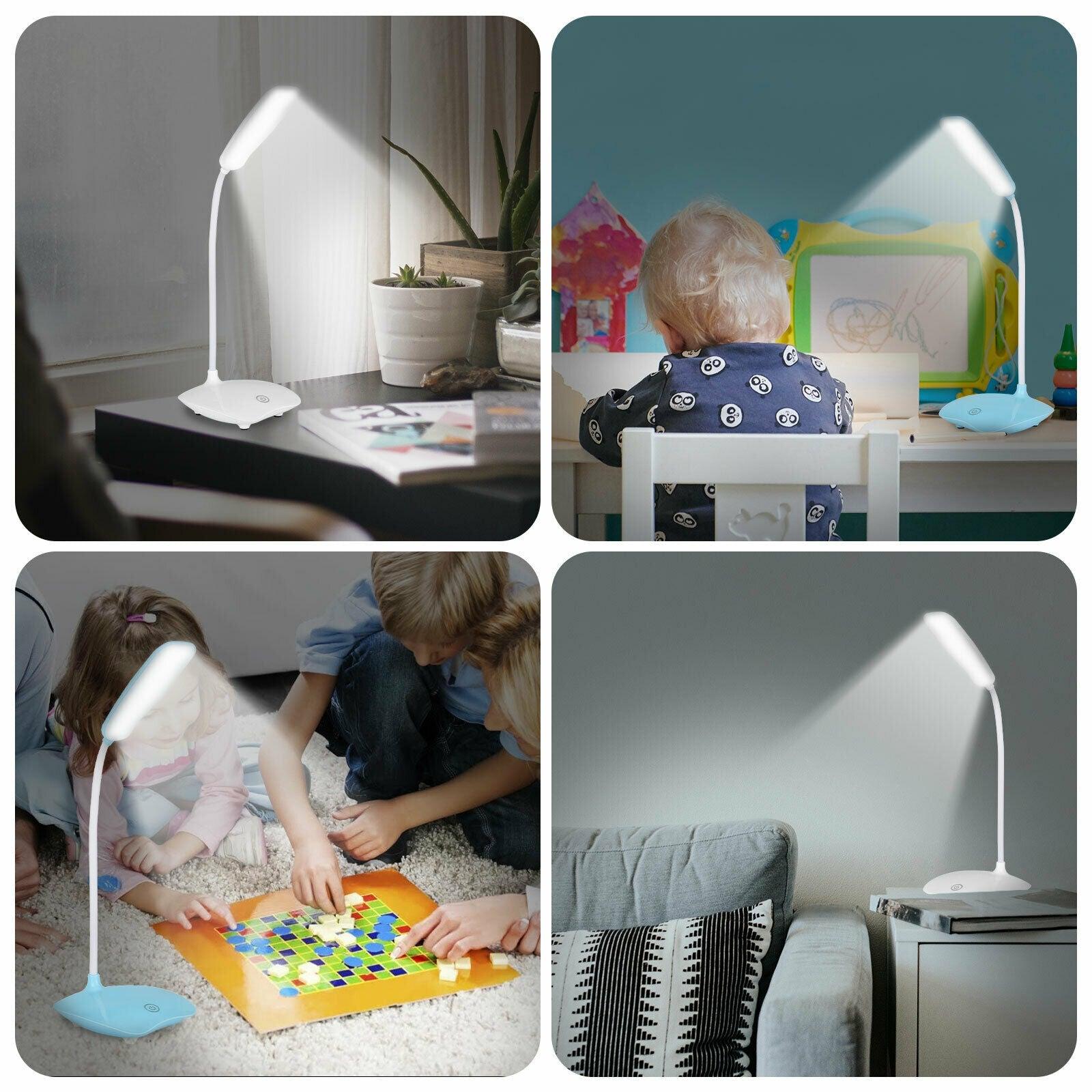 Rechargeable Table Lamp Desk Light Study Room Lamp, Modern Table Lamp, Flexible for Students To Read, Study Room Table Lamp Decorative Table Lamp Cute Study Lamps for Bedroom Décor Stevvex