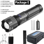 Rechargeable Tactical Flashlight USB LED High Quality Zoomable Torchlight High Lumen Super Bright Flashlight Waterproof Flashlight For Outdoor  Best Camping Hiking Riding Flashlight Stevvex