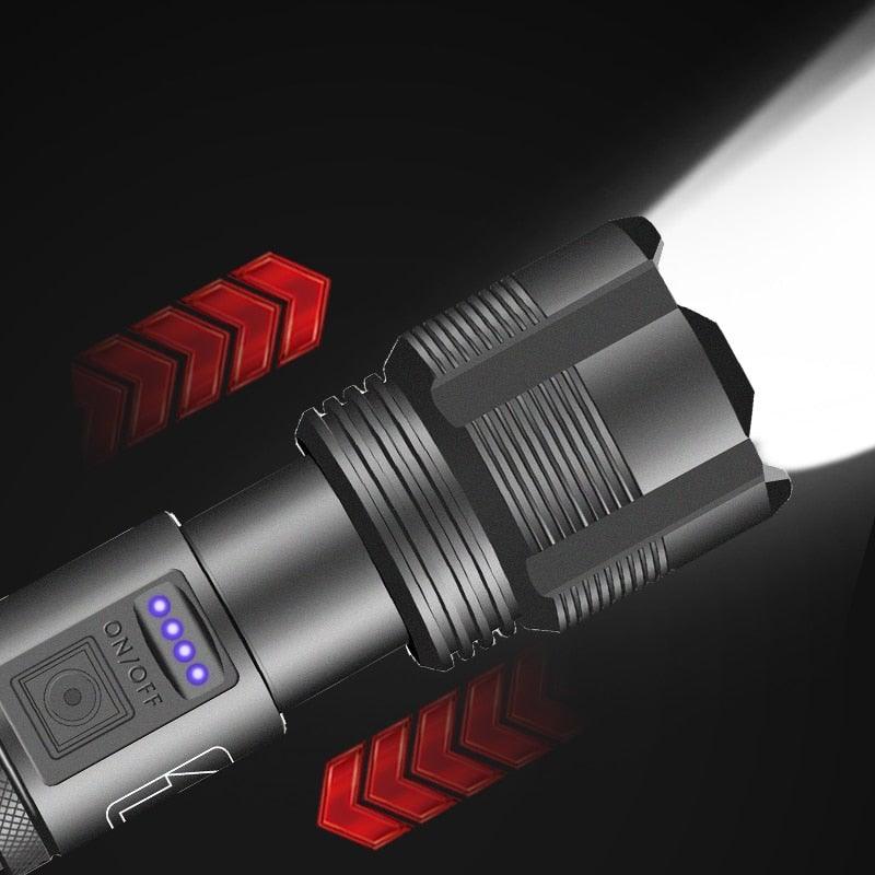Rechargeable Tactical Flashlight USB LED High Quality Zoomable Torchlight High Lumen Super Bright Flashlight Waterproof Flashlight For Outdoor  Best Camping Hiking Riding Flashlight Stevvex