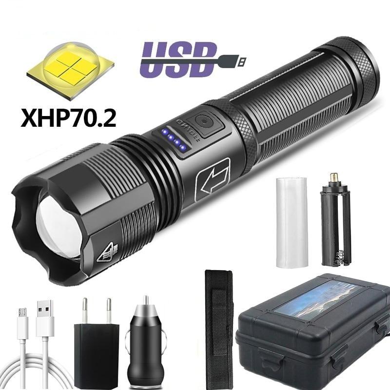 Rechargeable Tactical Flashlight USB LED High Quality Zoomable Torchlight High Lumen Super Bright Flashlight Waterproof Flashlight For Outdoor  Best Camping Hiking Riding Flashlight Stevvex
