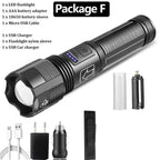 Rechargeable Tactical Flashlight USB LED High Quality Zoomable Torchlight High Lumen Super Bright Flashlight Waterproof Flashlight For Outdoor  Best Camping Hiking Riding Flashlight Stevvex