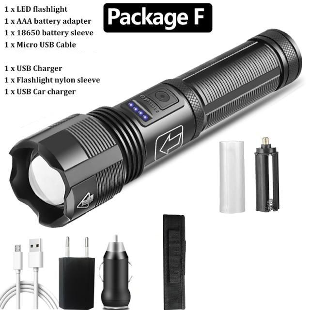 Rechargeable Tactical Flashlight USB LED High Quality Zoomable Torchlight High Lumen Super Bright Flashlight Waterproof Flashlight For Outdoor  Best Camping Hiking Riding Flashlight Stevvex